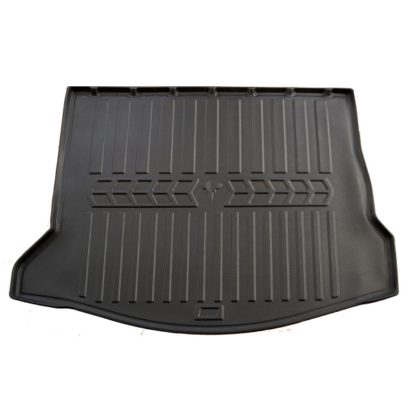 Rubber 3D trunk mat RENAULT Grand Scenic from 2016 (5 places/viršutinis kilimėlis ), juodas / 6018521 / higher edges