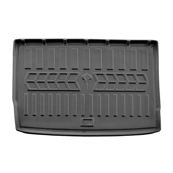 Rubber 3D trunk mat RENAULT ZOE from 2018 (apatinis kilimėlis), juodas / 6018621 / higher edges