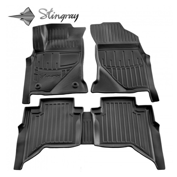 Rubber 3D mats TOYOTA Hilux VIII Crew Cab from 2015 5 pc. / black / 5022325 / higher edges