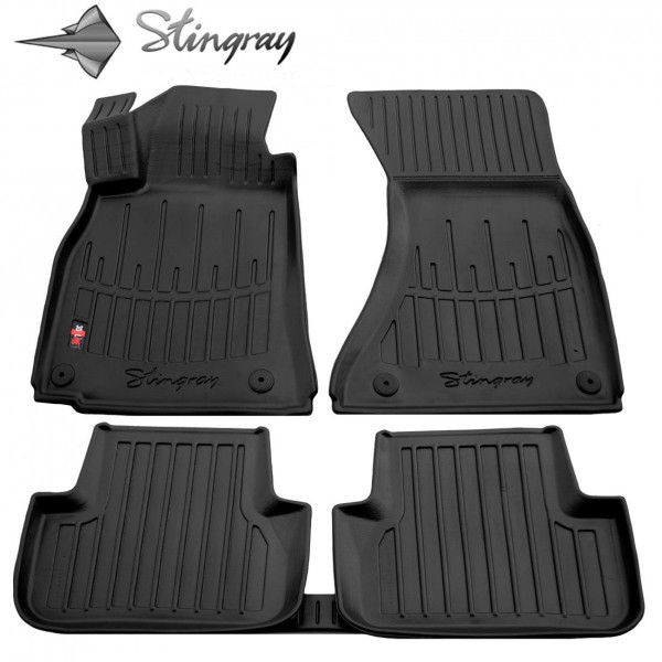 Rubber 3D mats AUDI A4 B8 2007-2015, 5 pcs / black / 5030045 / higher edges