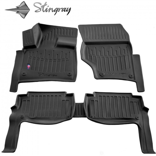 Rubber 3D mats AUDI Q7 4L 2005–2015, 5 pcs / black / 5030055 / higher edges