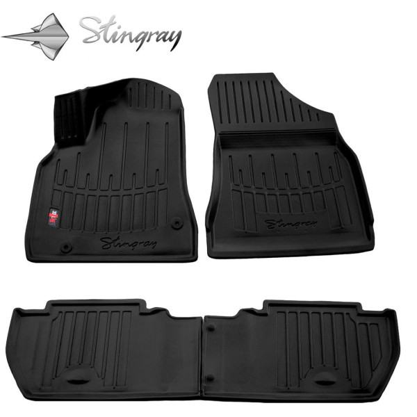 Rubber 3D mats CITROEN Berlingo II 2008-2018, 4 pcs / black / 5016014 / higher edges