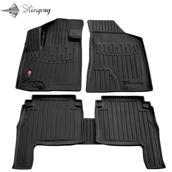 Rubber 3D mats HYUNDAI Santa Fe II CM 2006-2010, 5 pcs / black / 5009035 / higher edges