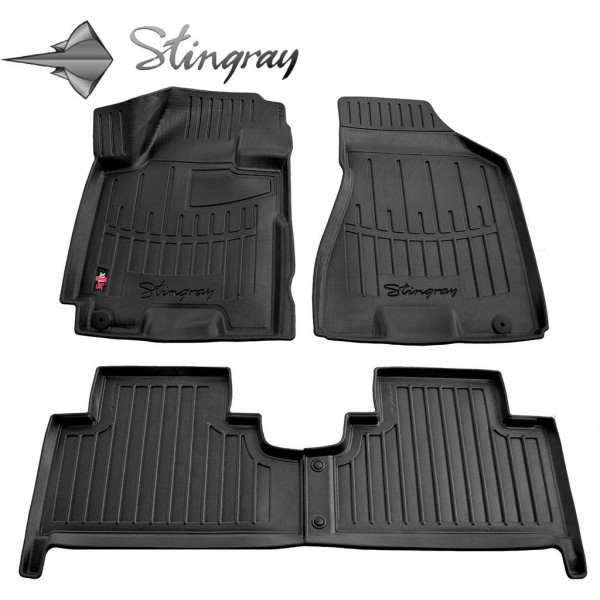 Rubber 3D mats KIA Sportage JE 2004-2010, 4 pcs / black / 5010034 / higher edges