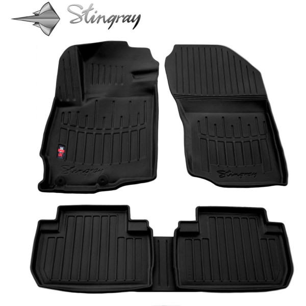 Rubber 3D mats MITSUBISHI Outlander XL 2006-2012, 5 pcs / black / 5013015 / higher edges