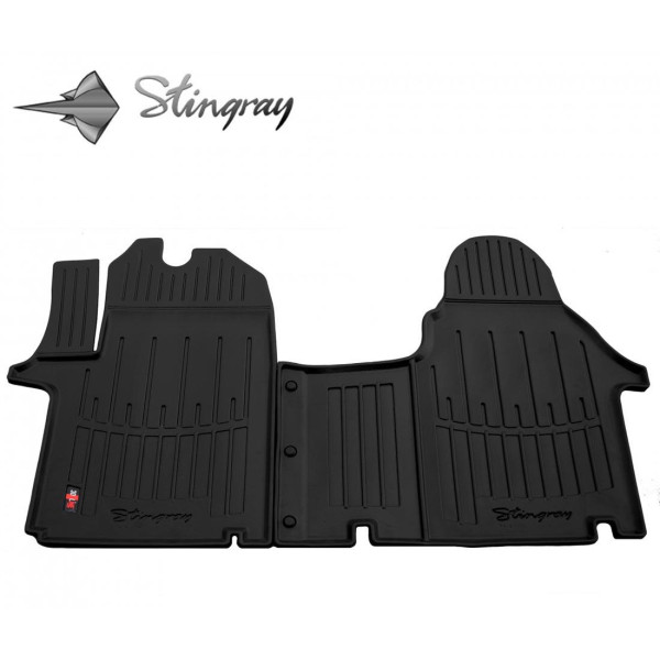 Rubber 3D mats NISSAN Primastar 2002-2016 (1+2), 2 pcs / black / 5018152 / higher edges