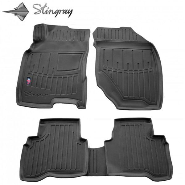 Rubber 3D mats NISSAN X-Trail T30 2001-2007, 5 pc. / black / 5014115 / higher edges