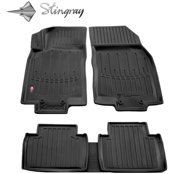 Rubber 3D mats NISSAN X-Trail T32 2014-2020, 5 pcs / black / 5014025 / higher edges