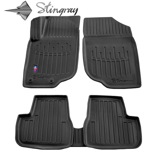 Rubber 3D mats PEUGEOT 207 2006-2012, 5 pcs / black / 5016095 / higher edges