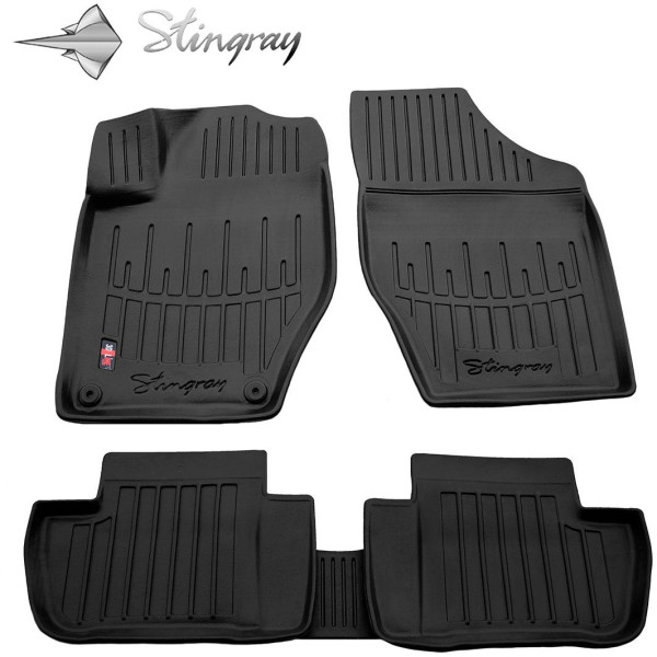 Rubber 3D mats PEUGEOT 308 I T7 2007-2013, 5 pcs / black / 5016055 / higher edges