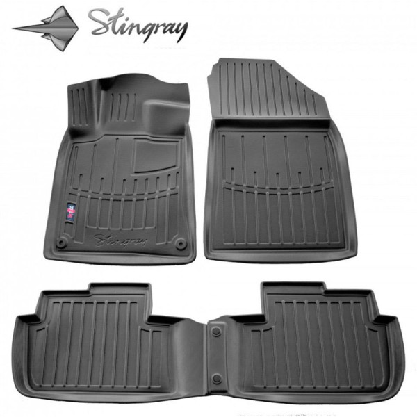 Rubber 3D mats PEUGEOT 407 2004-2011, 4 pc. / black / 5016134 / higher edges