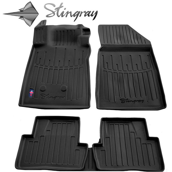 Rubber 3D mats RENAULT Clio III 2005-2012, 5 pcs / black / 5018225 / higher edges