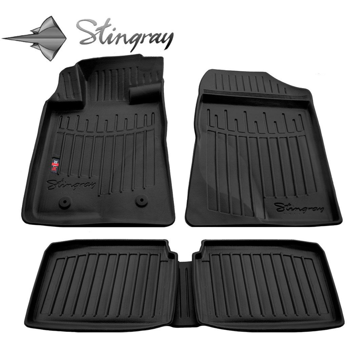 2003-2009, 5022035 mats / Avensis TOYOTA higher edges T25 3D black Rubber / 5 pcs /