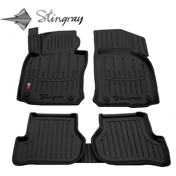 Rubber 3D mats SKODA Octavia II A5 2004-2013, 5 pcs / black / 5020045 / higher edges