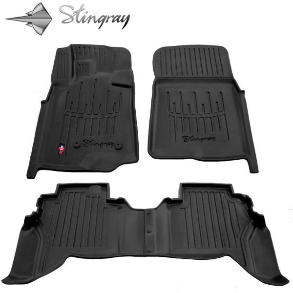 Rubber 3D mats MITSUBISHI Pajero IV V80 2006-2021, 4 pcs / black / 5013034 / higher edges