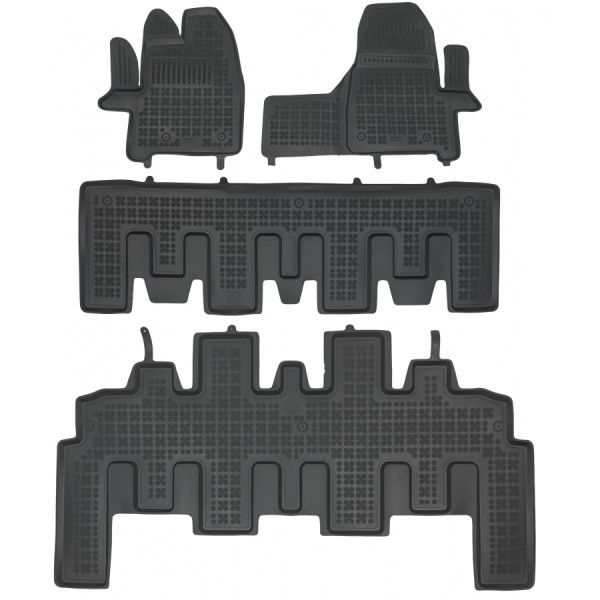 Rubber mats Ford Tourneo Custom 2017-2023 (8 places)