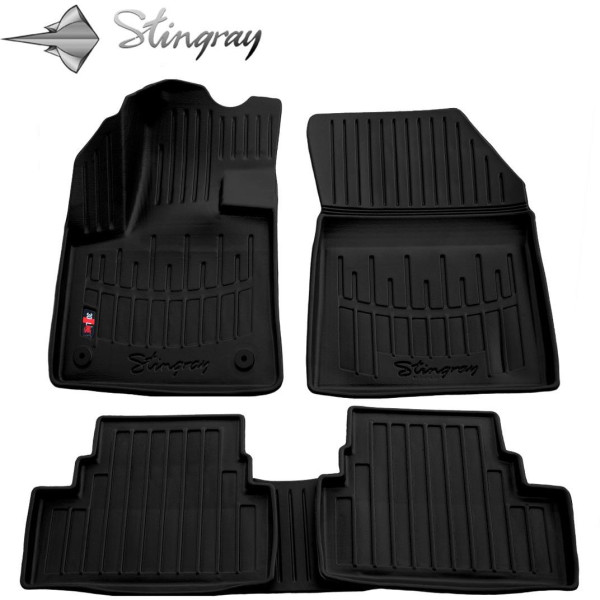 Rubber 3D mats OPEL Grandland X from 2017 5 pcs / black / 5016035 / higher edges