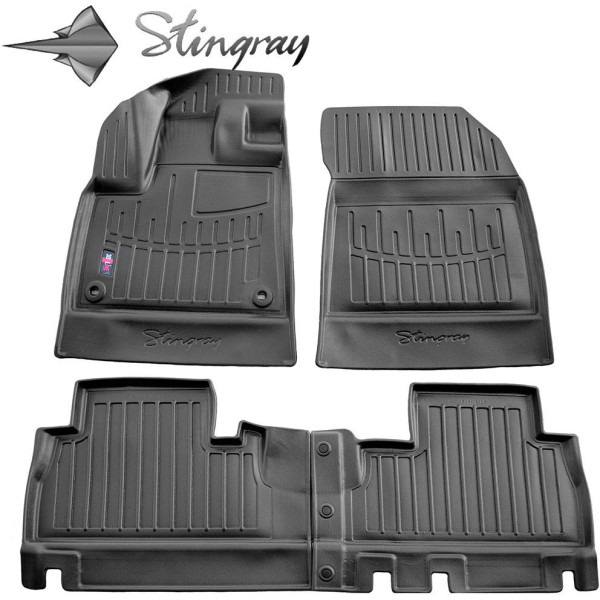 Rubber 3D mats PEUGEOT Rifter from 2018 4 pcs (without armrest) / black / 5016114 / higher edges