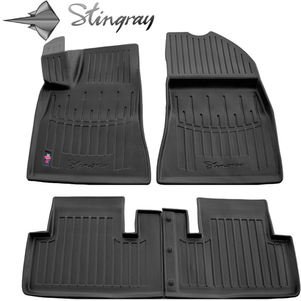 Rubber 3D mats TESLA Model 3 from 2017 4 pcs / black / 5050014 / higher edges