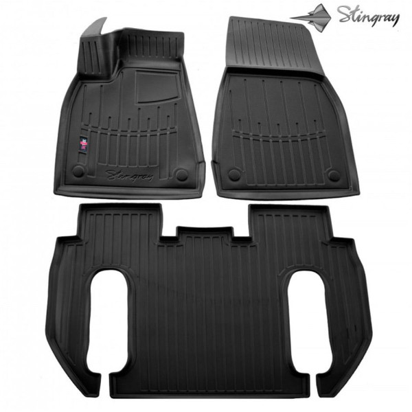 Rubber 3D mats TESLA Model X 6 places from 2015 4 pc. / black / 5050033 / higher edges