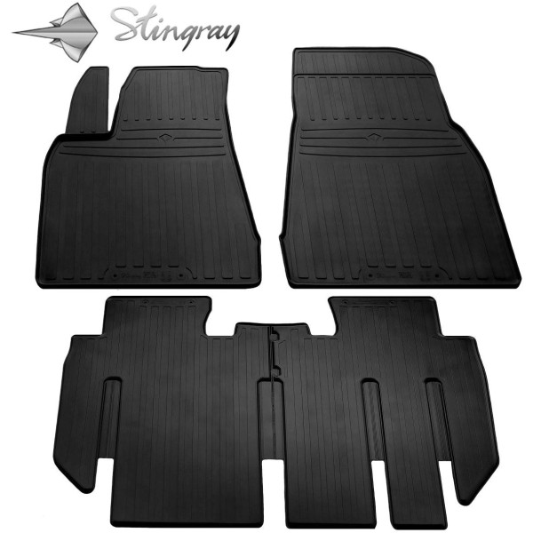 Rubber mats TESLA Model X 7 places from 2019 4 pcs (2-a row 2+1) / 1050044