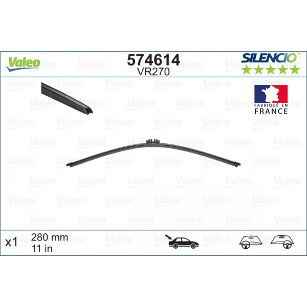 Rear wiper Valeo Silencio Rear VR270, 280 mm