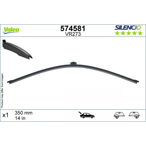 Rear wiper Valeo Silencio Rear VR273, 350 mm