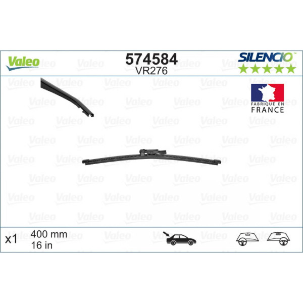 Rear wiper Valeo Silencio Rear VR276, 400 mm