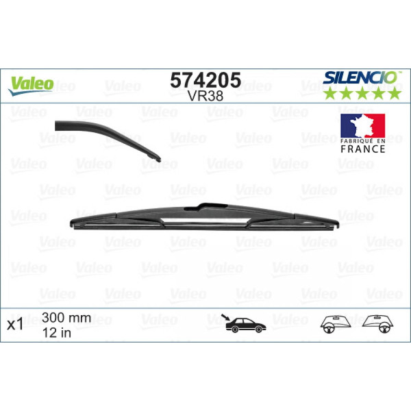 Rear wiper Valeo Silencio Rear VR38, 300 mm