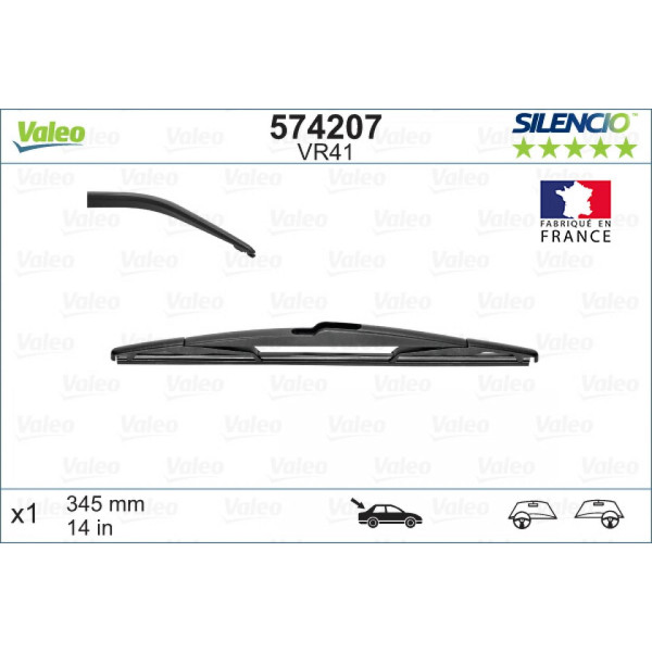 Rear wiper Valeo Silencio Rear VR41, 345 mm