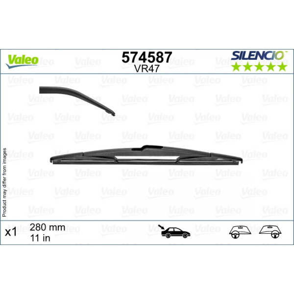 Rear wiper Valeo Silencio Rear VR47, 280 mm