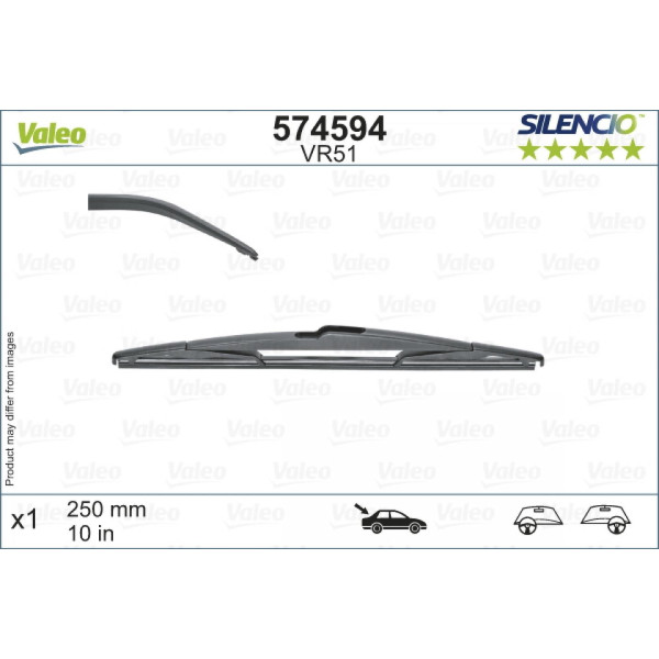 Rear wiper Valeo Silencio Rear VR51, 250 mm