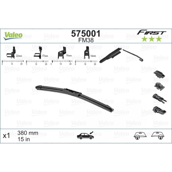 Wiper Valeo First Multiconnection FM38, 380 mm