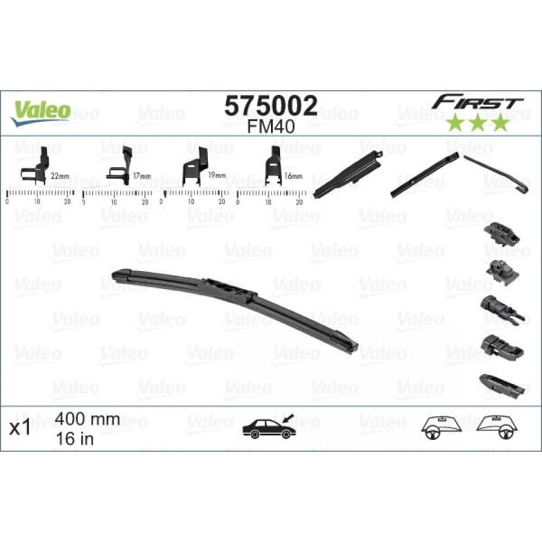 Wiper Valeo First Multiconnection FM40, 400 mm