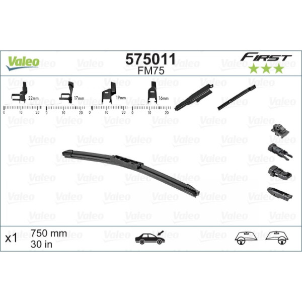 Wiper Valeo First Multiconnection FM75, 750 mm