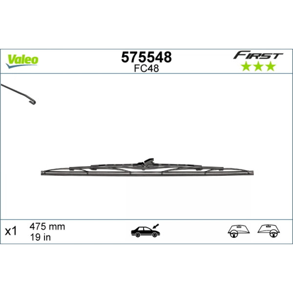 Wiper Valeo First VF48, 475 mm