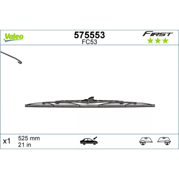 Wiper Valeo First VF53, 525 mm