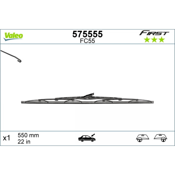 Wiper Valeo First VF55, 550 mm