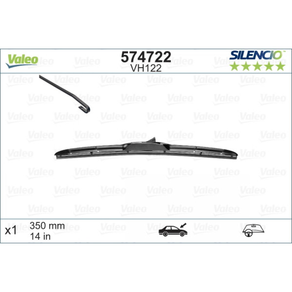 Wiper Valeo Silencio Hybrid VH122, 350 mm