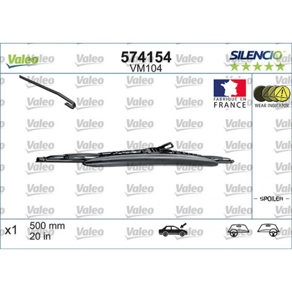 Wiper Valeo Silencio Performance Spoiler VM104, 500 mm