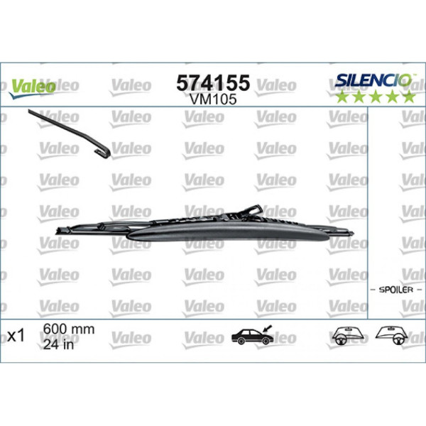 Wiper Valeo Silencio Performance Spoiler VM105, 600 mm