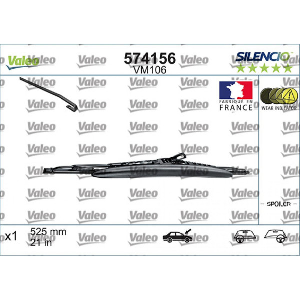 Wiper Valeo Silencio Performance Spoiler VM106, 525 mm