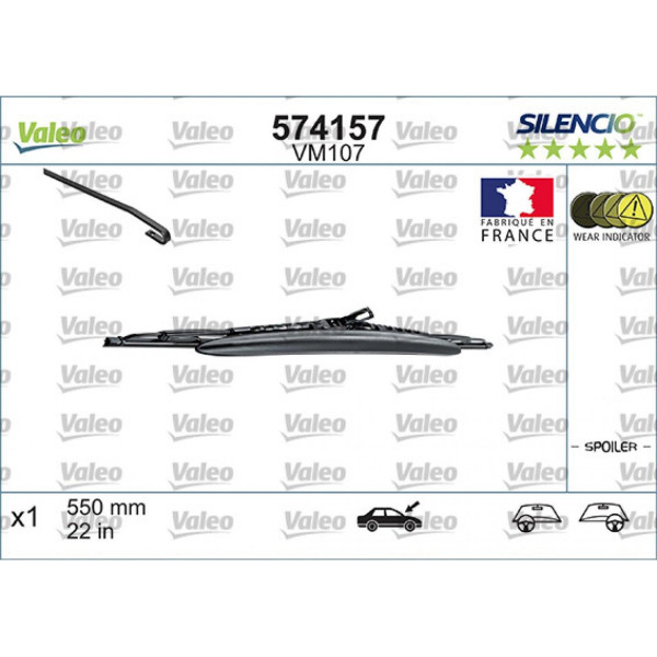 Wiper Valeo Silencio Performance Spoiler VM107, 550 mm