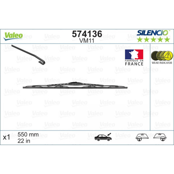 Wiper Valeo Silencio Performance VM11, 550 mm