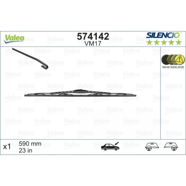 Wiper Valeo Silencio Performance VM17, 590 mm