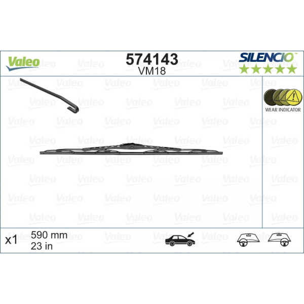 Wiper Valeo Silencio Performance VM18, 590 mm