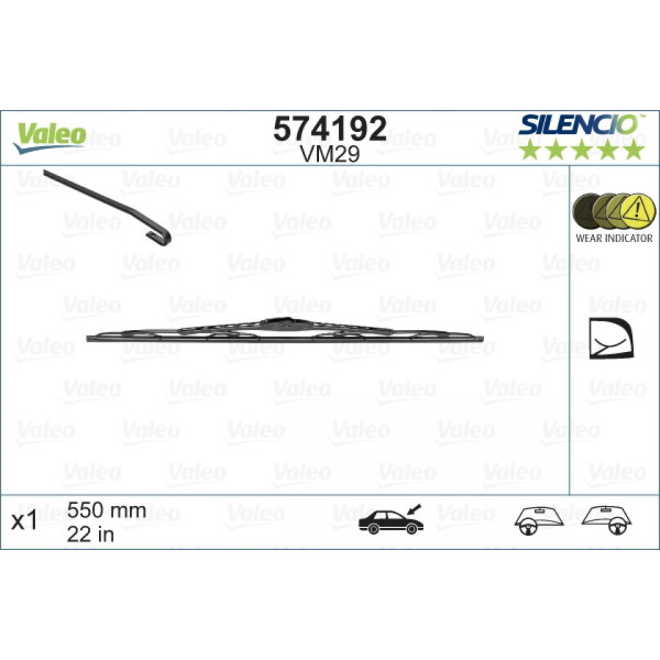 Wiper Valeo Silencio Performance VM29, 550 mm