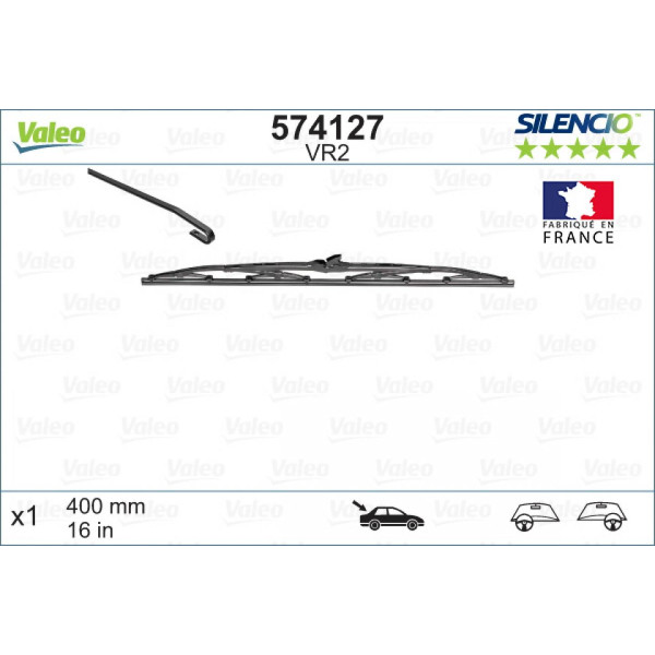 Rear wiper Valeo Silencio Performance VR2, 400 mm