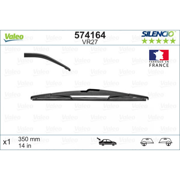 Rear wiper Valeo Silencio Performance VR27, 350 mm