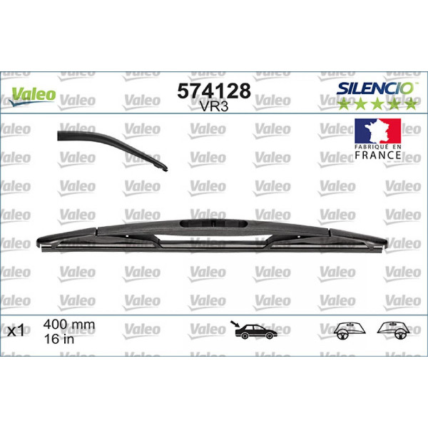 Rear wiper Valeo Silencio Performance VR3, 400 mm